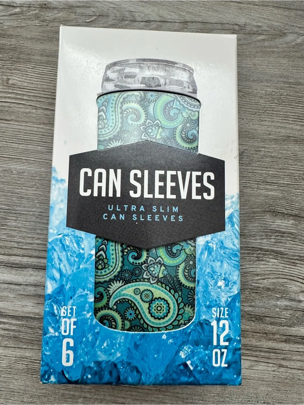 Ultra Slim Paisley Can Cooler Sleeves - set of 6